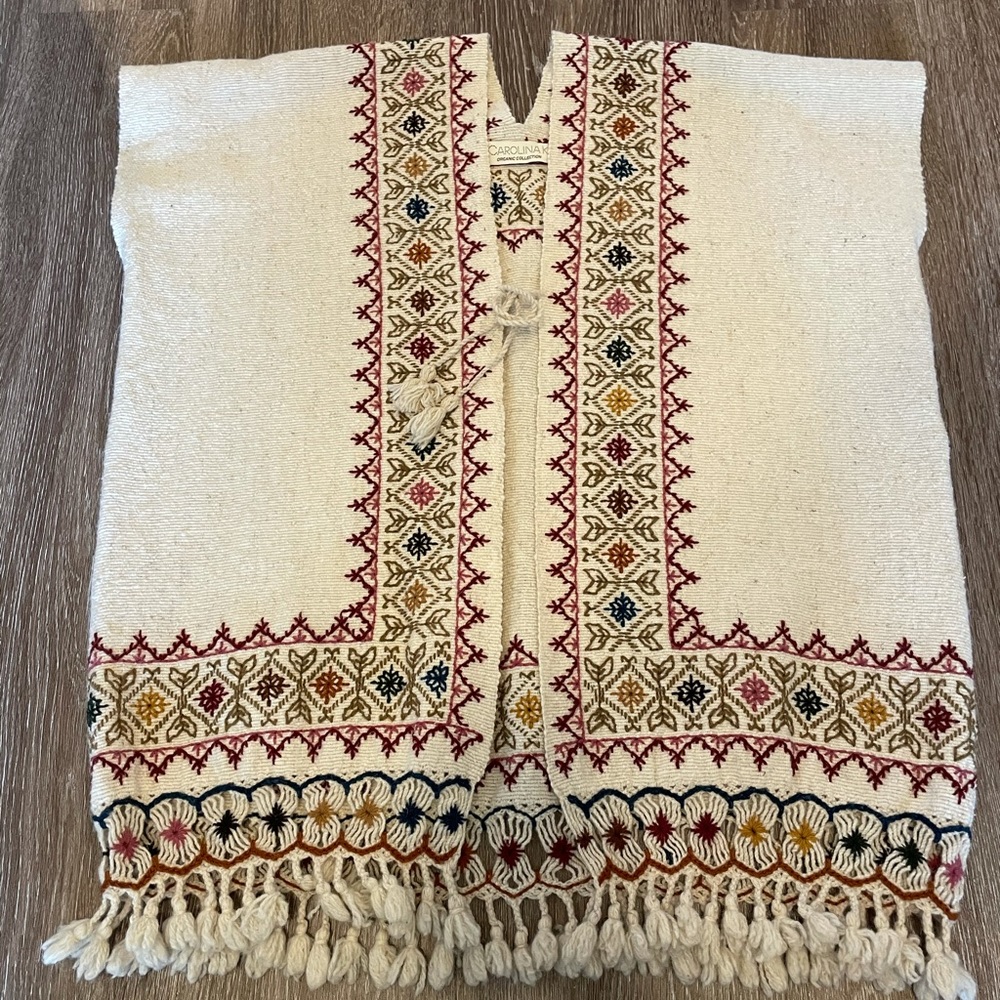 Embroidered Cream Vest with Red and Gold Accents